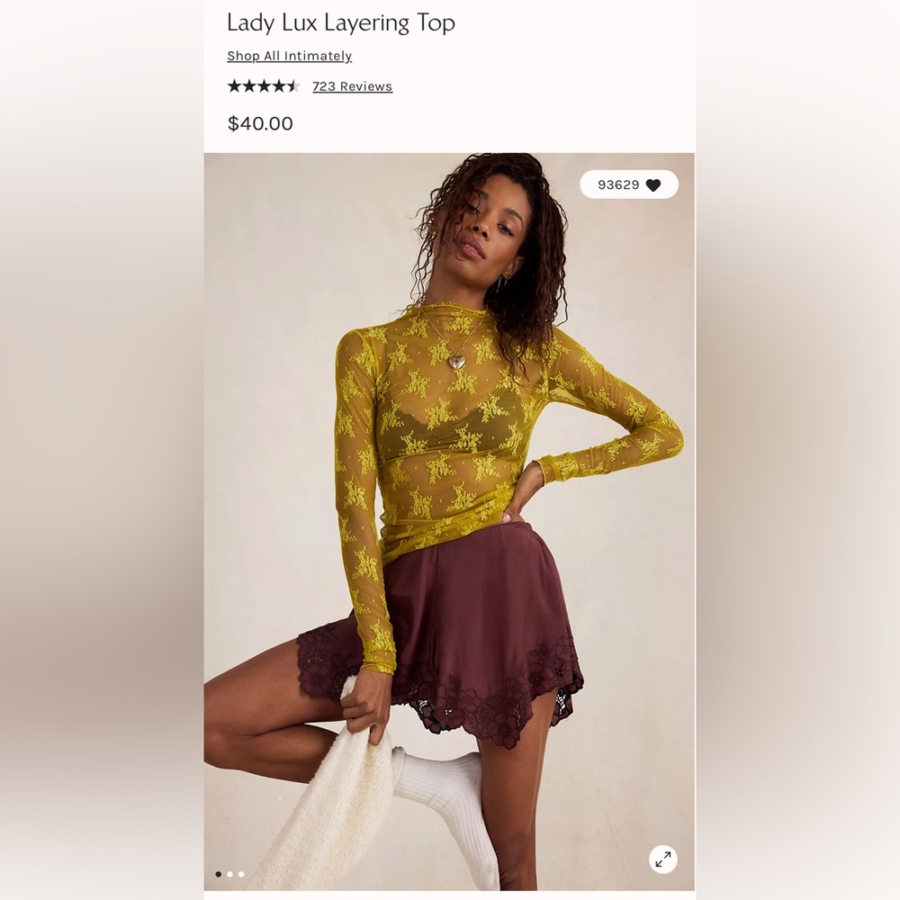 Free People Lady Lux Layering Top XL
